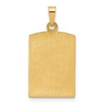 14K Polished and Satin Hollow Our Lady of Guadalupe Rectangular Pendant - Image 3