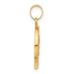 14k Polished and Satin Hollow Our Lady of Mt. Carmel Medal Round Pendant - Image 2