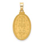 14k Polished and Satin Solid Miraculous Medal Oval Pendant - Image 3