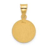 14k Polished and Satin Solid Our Guardian Angel Medal Pendant - Image 3