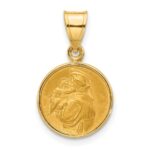 14k Polished and Satin St. Anthony Medal Pendant