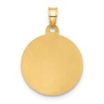 14K with White Rhodium Polished and Satin Hollow St. Christopher Medal Round Pendant - Image 3