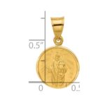 14k Polished and Satin Solid St Jude Thaddeus Medal Round Charm - Image 4