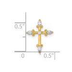 14k Polished Fancy CZ Cross Chain Slide Pendant - Image 4