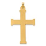 14k with White Rhodium Polished and Textured INRI Crucifix Cross Pendant - Image 3