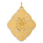 14k Polished Miraculous Medal and Four-way Cross in Filigree Oval Pendant - Image 3