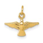 14k Polished Flying Dove Pendant