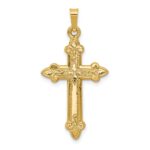 14k Fleur De Lis Cross Pendant