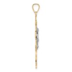 14k Two-tone Cara Vaca Crucifix Pendant - Image 2