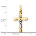 14k Two-tone INRI Crucifix Pendant - Image 3