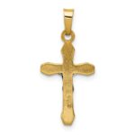 14k Two-tone INRI Hollow Crucifix Pendant - Image 4