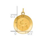 14k Polished and Satin Solid FIRST HOLY COMMUNION Medal Round Pendant - Image 4