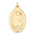 14k Polished and Satin Solid Cut-out Saint Christopher Medal Oval Pendant - Image 4