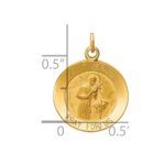 14k Polished and Satin Solid Saint Gerard Medal Round Charm - Image 3