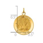14k Polished and Satin Solid Saint Andrew Medal Charm - Image 3