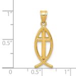 14k Cross Ichthus Fish Pendant - Image 4