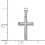 14k White Gold Laser Etched Cross Charm - Image 3