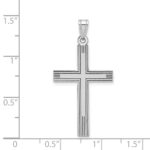 14k White Gold Laser Etched Cross Charm - Image 3