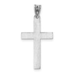 14K White Gold Floral Cross Pendant - Image 4