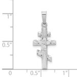 14k White Gold Eastern Orthodox Cross Charm - Image 3