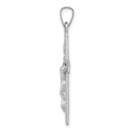 14k White Gold INRI Crucifix Charm - Image 2