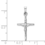 14k White Gold INRI Crucifix Charm - Image 3