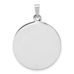 14k White Gold Polished and Satin Solid St. Michael Medal Round Pendant - Image 4