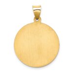 14k Polished and Satin Hollow Saint Jude Thaddeus Medal Round Pendant - Image 4