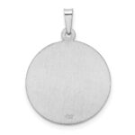 14k White Gold Polished and Satin Solid Saint Christopher Medal Pendant - Image 4