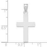 14K White Gold Polished Cross Charm - Image 3