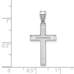 14k White Gold Cross Pendant - Image 3