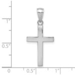14k White Gold Polished Cross Charm - Image 4