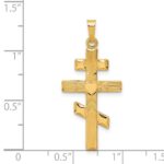 14K Eastern Orthodox Cross with Heart Pendant - Image 3