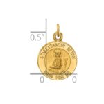 14k Polished and Satin Solid Saint Elizabeth Seton Medal Round Charm - Image 3