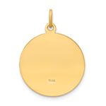 14k Polished and Satin Solid Saint Elizabeth Seton Medal Round Pendant - Image 4
