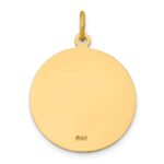 14k Polished and Satin Solid Saint John Medal Round Pendant - Image 4