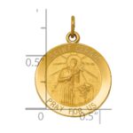 14k Polished and Satin Solid Saint Gerard Medal Round Pendant - Image 3