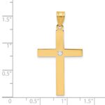 14k Polished .02 carat Diamond Cross Pendant - Image 3