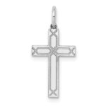 14K White Gold Laser Designed Cross Charm