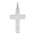 14K White Gold Laser Designed Cross Charm - Image 4
