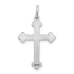 14K White Gold Laser Designed Cross Pendant - Image 4