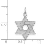 14K White Gold Laser Designed Star of David Pendant - Image 3