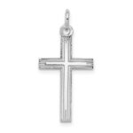 14K White Gold Laser Designed Cross Pendant