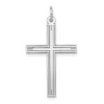 14K White Gold Laser Designed Cross Pendant