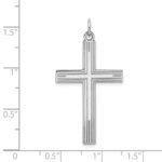 14K White Gold Laser Designed Cross Pendant - Image 3