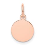 14k Rose Gold Plain .018 Gauge Round Engraveable 10mm Disc Charm