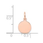 14k Rose Gold Plain .009 Gauge Round Engraveable 10mm Disc Charm - Image 4