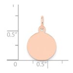 14k Rose Gold Plain .011 Gauge Round Engraveable 12mm Disc Charm - Image 4