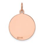 14k Rose Gold Plain .013 Gauge Round Engravable 18mm Disc Charm - Image 3