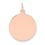 14k Rose Gold Plain .018 Gauge Round Engravable 18mm Disc Charm